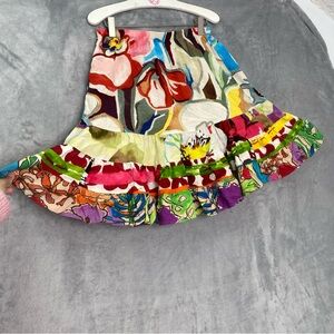 Jams World Skirt Maximalist Rare Fairy Artsy Festival Partly Unstitched seam SzL
